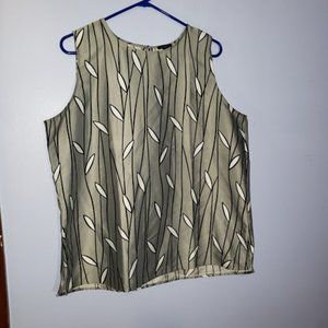 Ann Taylor Factory Silver Scoop Neck Shell Blouse